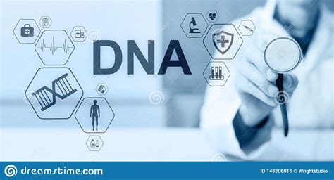 Dna Deoxyribonucleic Acid Medical Healthcare Science Concept On Screen