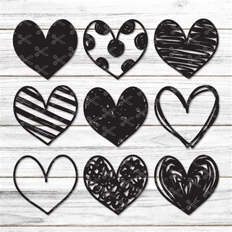 Materials Hand Drawn Heart Svg Heart Png Digital Files Svg Dxf Eps Png