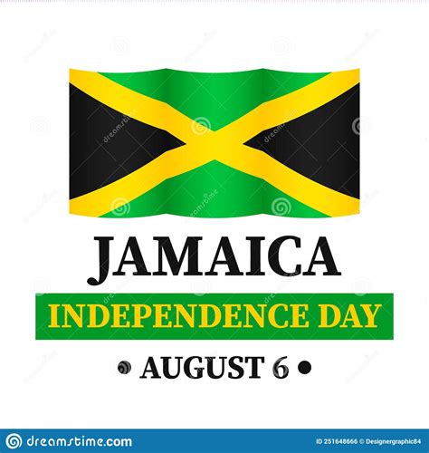 Jamaica Independence Day Typography Poster Jamaican Holiday Celebrated On August 6 Stock Vector