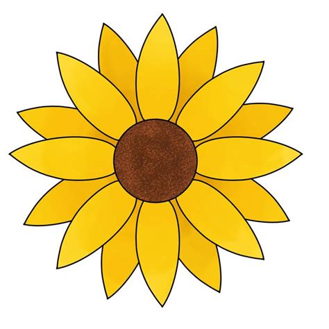 Bright Sunflower Sunflower Drawing Easy Flower Drawings Flower Drawing