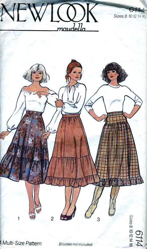 Prairie Skirt Vintage Sewing Pattern Unused Ff New Look Etsy Uk