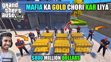 Gta V Stealing Big Mafias 800 Million Gold From Police Station