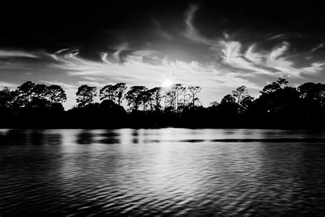 Lake Sunset In Black And White Photograph By Kay Brewer