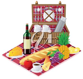 basket for a picnic with tableware and foods vector illustration | Picnic, Picnic images, Picnic ...