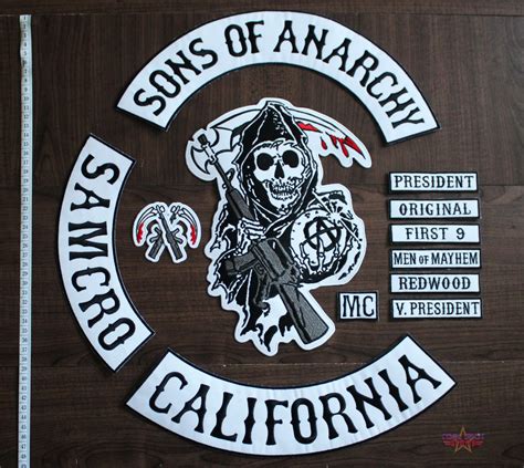 Sons Of Anarchy 13 Piece Large Embroidered Patch Set Samcro Cool