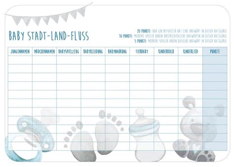 This is a fun addition to any set of baby shower games. Baby Stadt-Land-Fluss PDF in 2019 | Stadt land fluss, Baby und Stadt land
