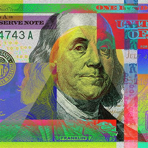 Fragment Of Colorized One Hundred U S Dollar Bill 100 U S D Pop