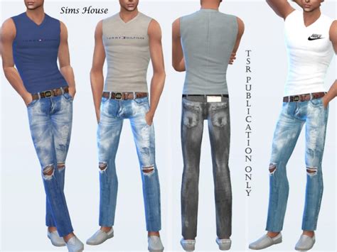 Mens Low Waist Jeans By Sims House At Tsr Sims 4 Updates