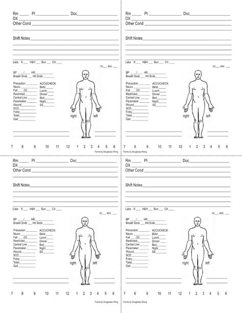 Printable Nurse Brain Sheet Patients