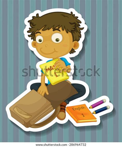 Boy Packing School Bag Textbooks Stock Vector Royalty Free 286964732