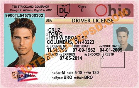 Where can i find a driving instructor? This is Ohio (USA State) Drivers License PSD (Photoshop ...