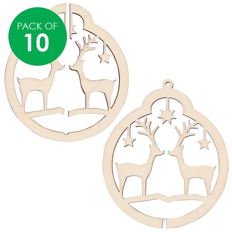 3d Wooden Ornaments Detailed Pack Of 10 Cleverpatch Cleverpatch