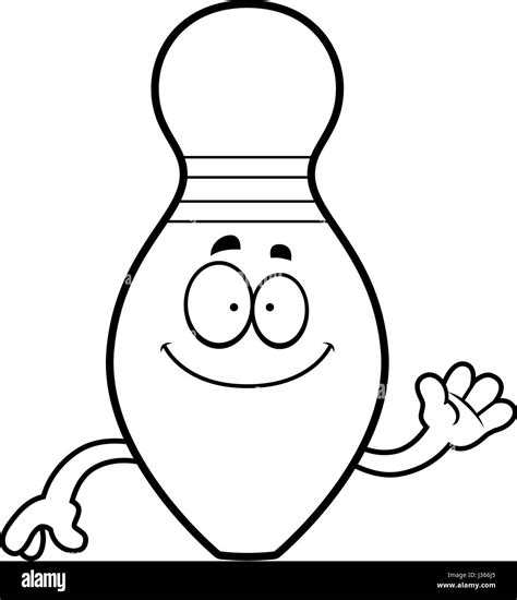 A Cartoon Illustration Of A Bowling Pin Waving Stock Vector Image And Art Alamy