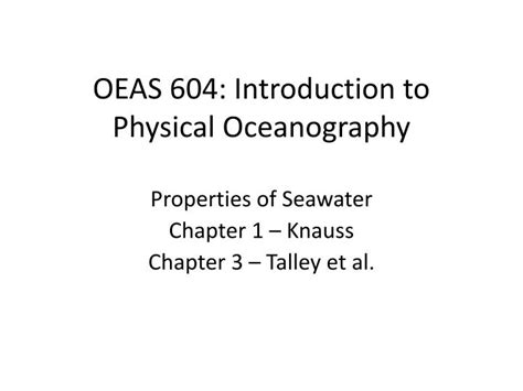 Ppt Oeas 604 Introduction To Physical Oceanography Powerpoint