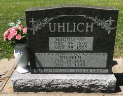 Magdalene Reinhardt Uhlich M Morial Find A Grave