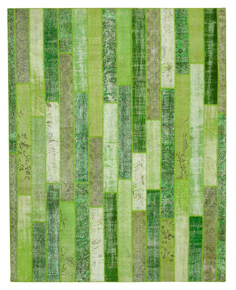 8x10 Green Modern Design Patchwork Area Rug 9005