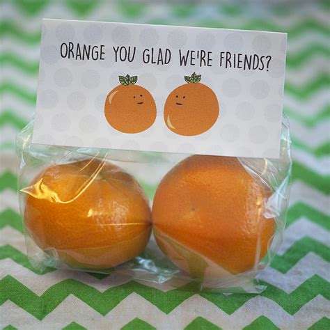Free Printable Orange You Glad Were Friends Valentine Card Sara