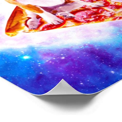 Outer Space Galaxy Dog Riding Pizza Poster Zazzle