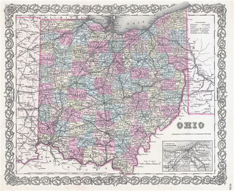 Large Detailed Old Administrative Map Of Ohio State 1855 Vidiani
