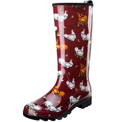 Hisea Womens Rain Boots Waterproof Garden Boots Ladies Knee High