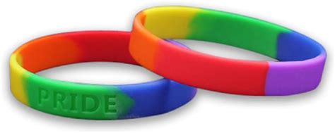 Rainbow Silicone Pride Flag Wristbands Adult Gay Pride Bracelets For Men And Lgbt