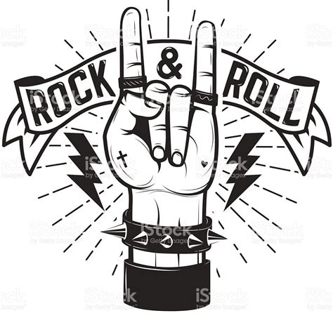 Rock And Roll Sign Human Hand With Heavy Metal Sign Vector Id538322224