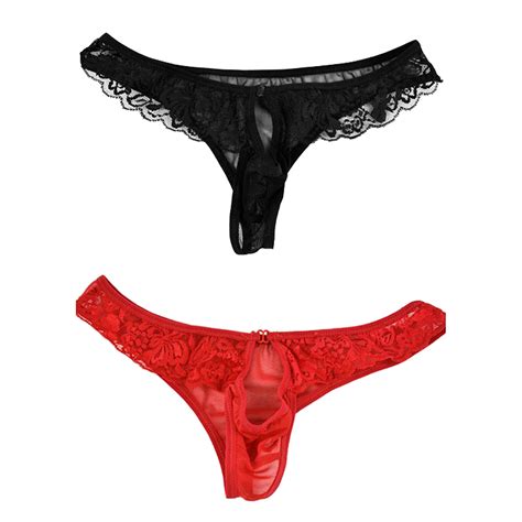 Men S Sexy Lace Open Front G String T Thong Underwear Wd
