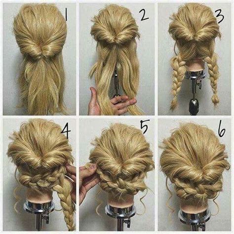 Divide each pigtail into two sections, as you would do for a rope braid. 20 DIY Easy Updos for Your Medium Hairstyle Do It Yourself ...