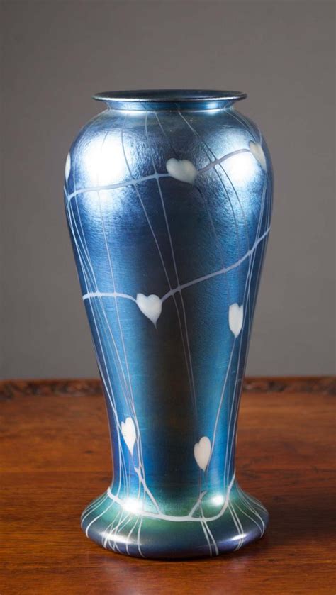 Lot Durand Blue Iridescent Art Glass Vase