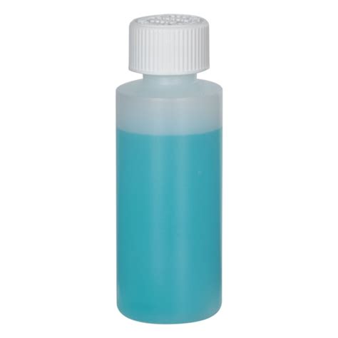 1 Oz Natural Hdpe Cylindrical Sample Bottle With 20400 White Ribbed