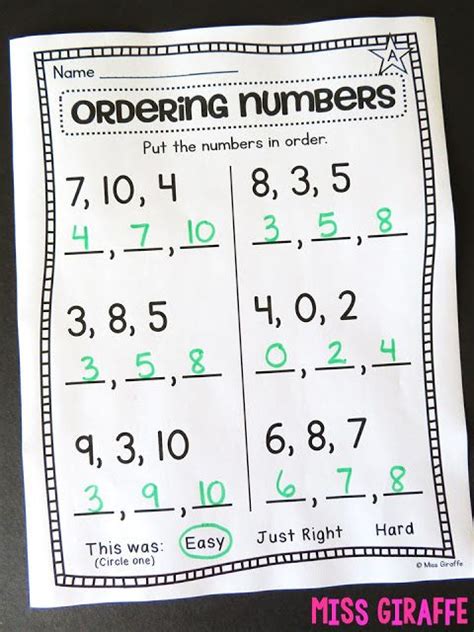 A White Paper With Numbers On It And The Words Ordering Numbers Written