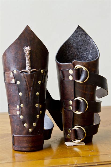 Belted Bracers With Knife Leather Armor Bracer Steampunk Fashion