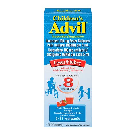 Advil Childrens Suspension Fruit Flavored Fever Pain Reliever Liquid