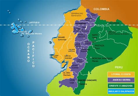 Mapa Del Ecuador Regiones