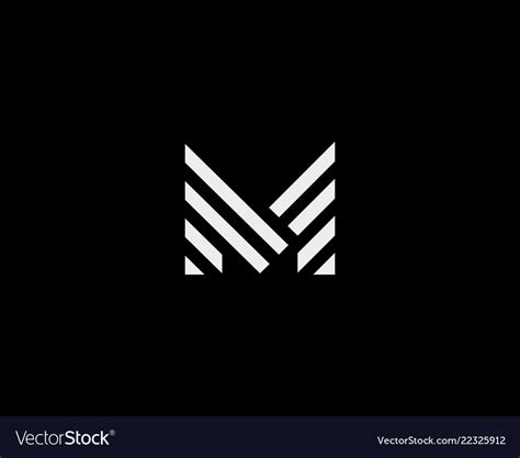 Letter M Line Logo Design Creative Royalty Free Vector Image