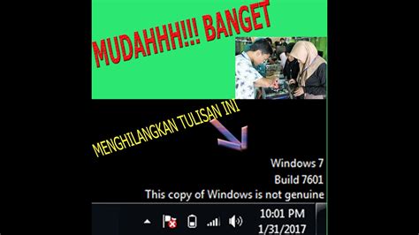 This copy of windows is not genuine pada layar desktop pojok kanan bawah? ternyataaa mudahhhhh !!!! cara menghilangkan windows is ...