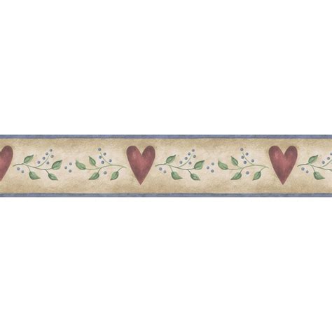 Brewster Wallcovering 4 12 Country Heart Prepasted Wallpaper Border