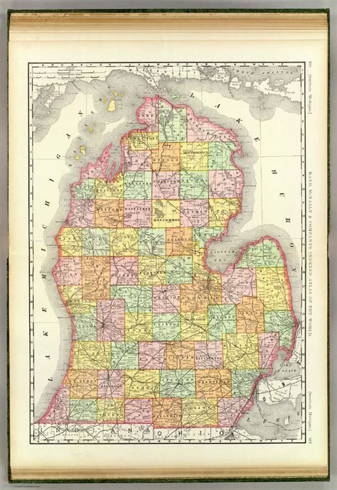 Rand Mcnally And Cos New Business Atlas Map Of Michigan Copyright