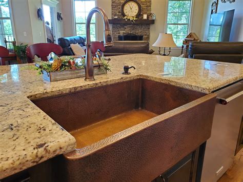 Copper Farmhouse Kitchen Sink With Granite Farmhouse Sink Kitchen