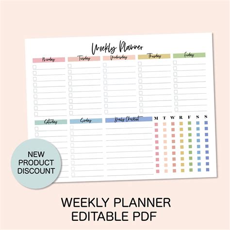 Adult Weekly Schedule Editable Weekly Schedule For Adults Printable