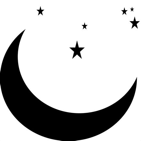 Vecteur Image De Croissant Lune Icône Silhouette Noir Blanc