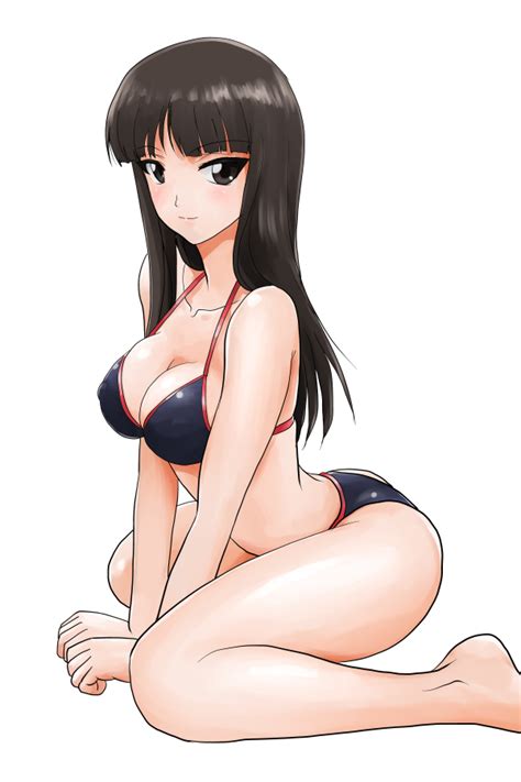 Matsui Yasutsugu Nishizumi Shiho Girls Und Panzer S Girl Ass Bikini Black Hair Brown