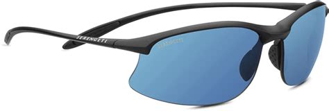 Serengeti Maestrale 8696 Sunglasses Satin Black 555nm Blue Polarized Lenses
