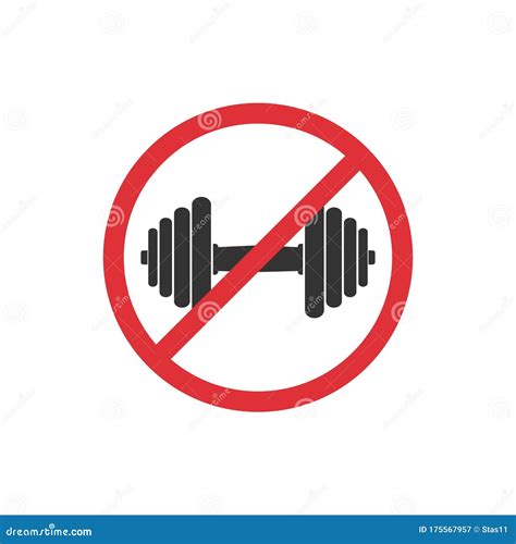 No Gym Prohibition Sign For Quarantine Stock Vector Illustration Of