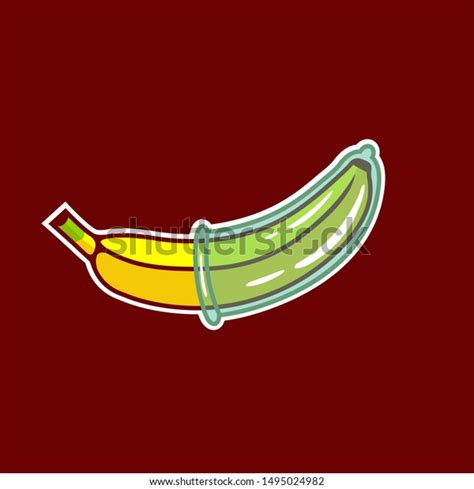 Vector Cartoon Banana Condom Illustration Safe Stock Vector Royalty