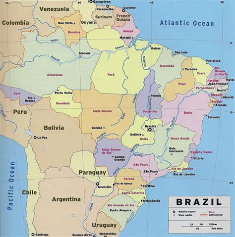 Large Detailed Political And Administrative Map Of Brazil With National