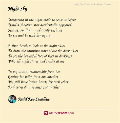 Night Sky Poem By Audel Ken Santillan