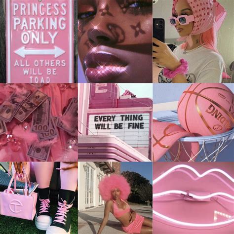Pink Bougie Aesthetic Collage Kit 63 Pcs Etsy