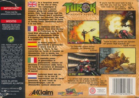 Turok Dinosaur Hunter Cover Or Packaging Material Mobygames