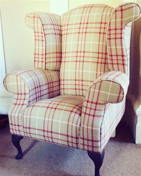 This classic wingback chair is the perfect accent. Checked Wingback Armchair In Laura Ashley Fabric ...